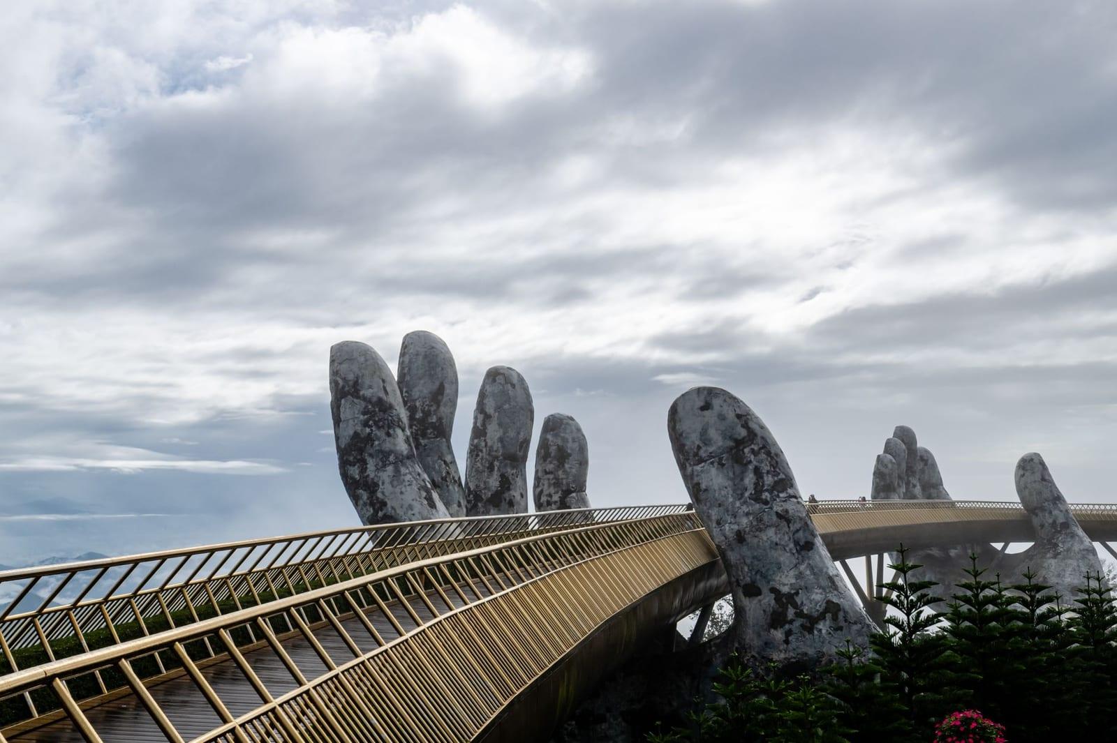 The Golden Bridge at Ba Na Hills rising above the clouds